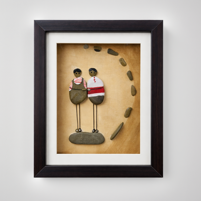 Together Forever Couple Pebble Art Frame