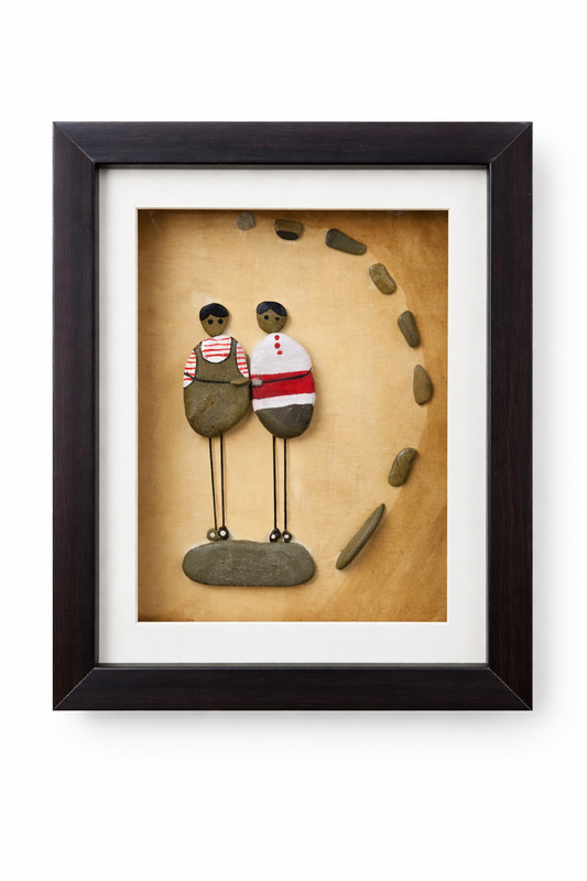 "Together Forever" Couple Pebble Art Frame