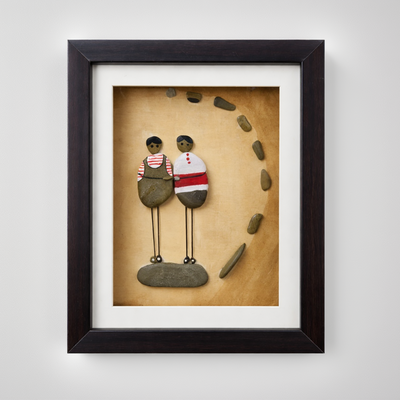 "Together Forever" Couple Pebble Art Frame