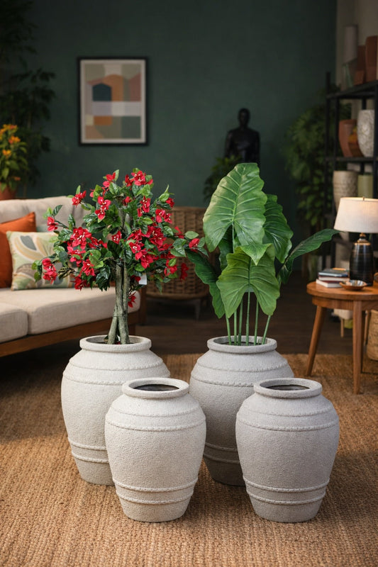 Saga Rustic Fiberglass Planter