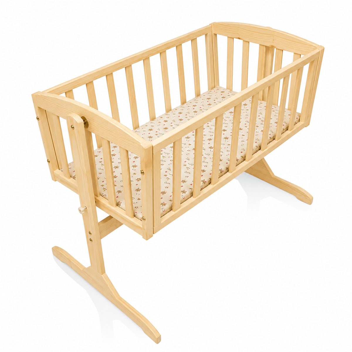 Wooden Baby Cradle for 0 to 12 Months Walnut