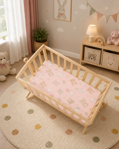 Wooden Baby Cradle for 0 to 12 Months Walnut