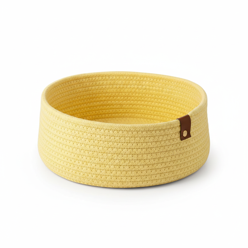 Multicolor Cotton Rope Round Shelf Basket – (10×4 Inch)