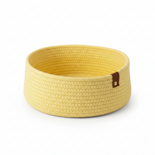 Multicolor Cotton Rope Round Shelf Basket – (10×4 Inch)