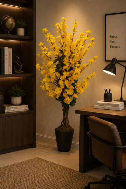 Artificial Winter Sweet Yellow Plant - 35.43″