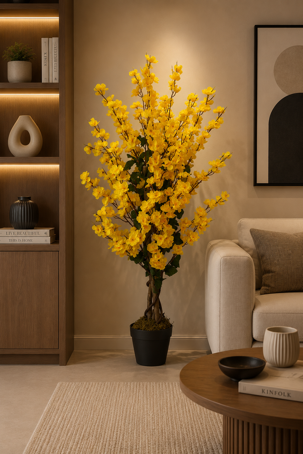 Artificial Winter Sweet Yellow Plant - 35.43″