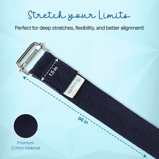 Wifelife Premium Cotton Yoga Stretch Belt Midnight Blue