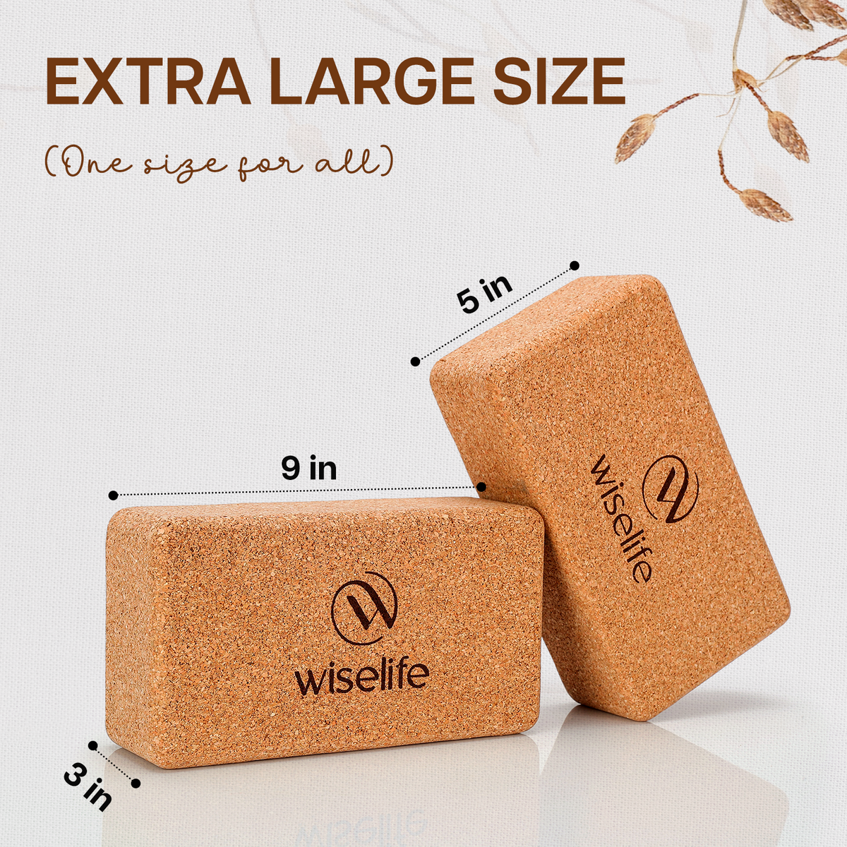 Wifelife Premium Cork Yoga Block (Set of 2)