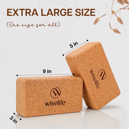 Wifelife Premium Cork Yoga Block (Set of 2)