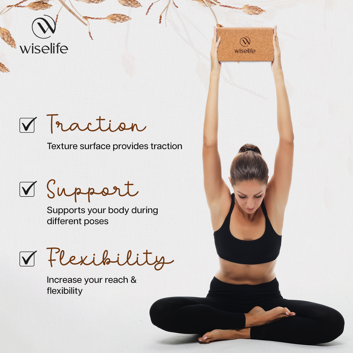 Wifelife Premium Cork Yoga Block (Set of 2)