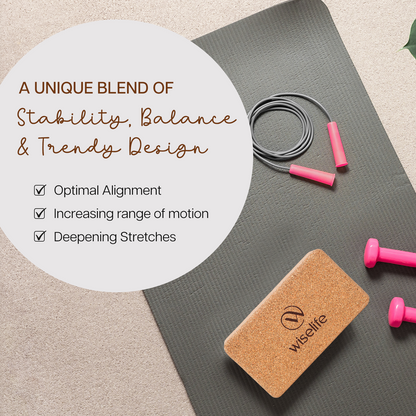 Wifelife Premium Cork Yoga Block (Set of 2)